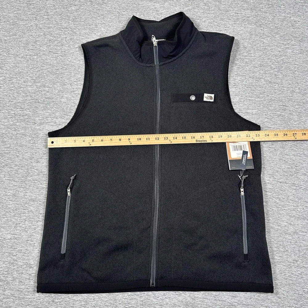 The North Face Gordon Lyons Full Zip Vest Mens Large Black Gray Outdoor NEW